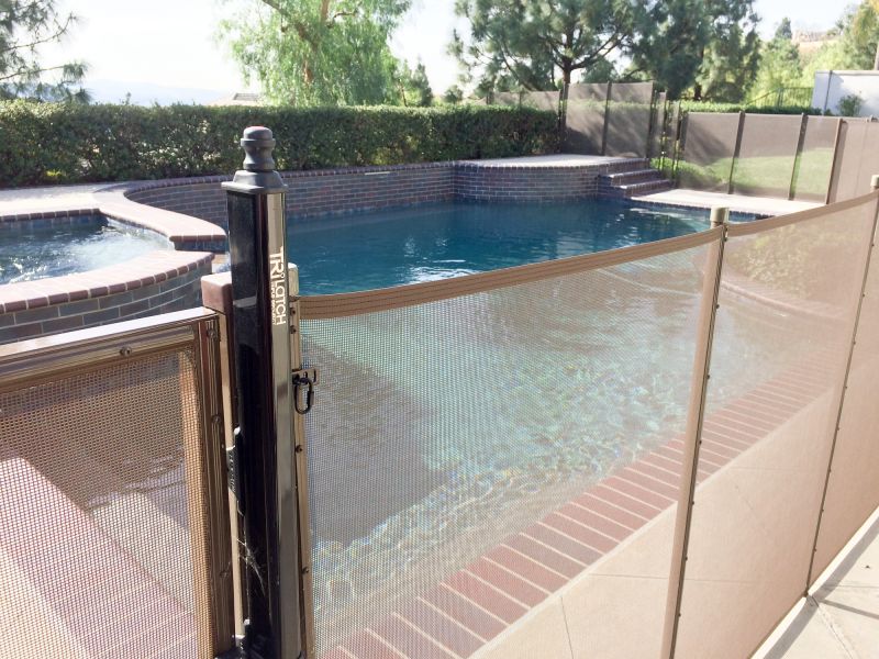 Pool with Mesh Fence